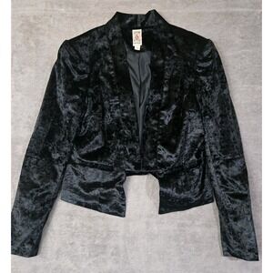 Decree Blazer Jacket L Black Crushed Velvet Whimsigoth Witchy Grunge Halloween‎